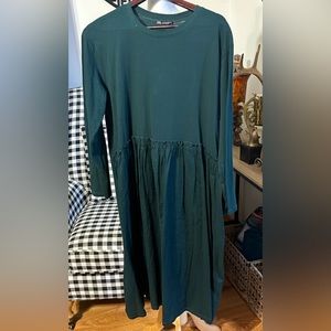 Zara Size Large Green Dress